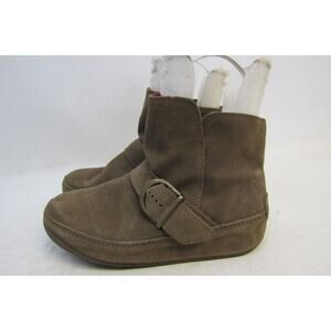 fitflop Womens Size 7 M Brown Suede Buckle Ankle Boots Bootie